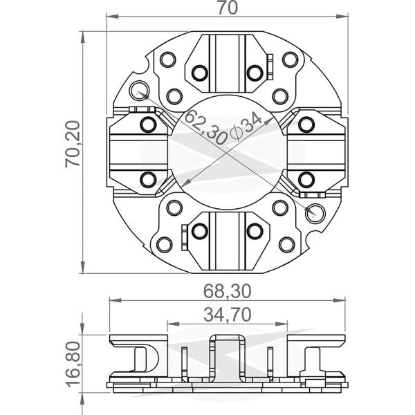 Imagem de PORTA ESCOVA MOTOR PARTIDA para BOBCAT/ CLARK/ MITSUBISHI/ T