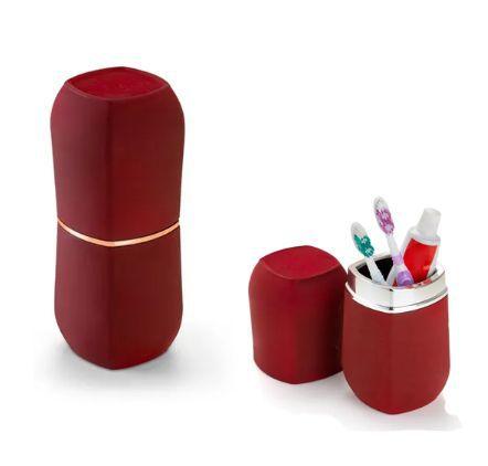 Imagem de Porta Escova Vermelho e Rose Gold Conceito Moderno Luxo - Arthi