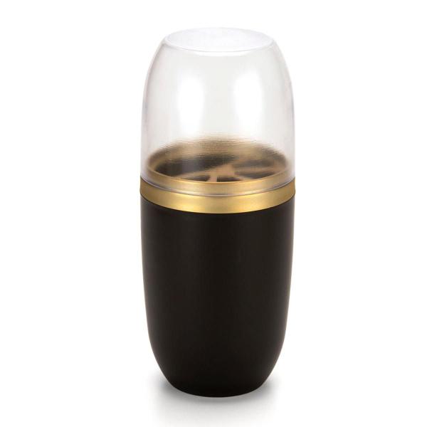 Imagem de Porta escovas creme dental com tampa 500ml - transparente preto com dourado