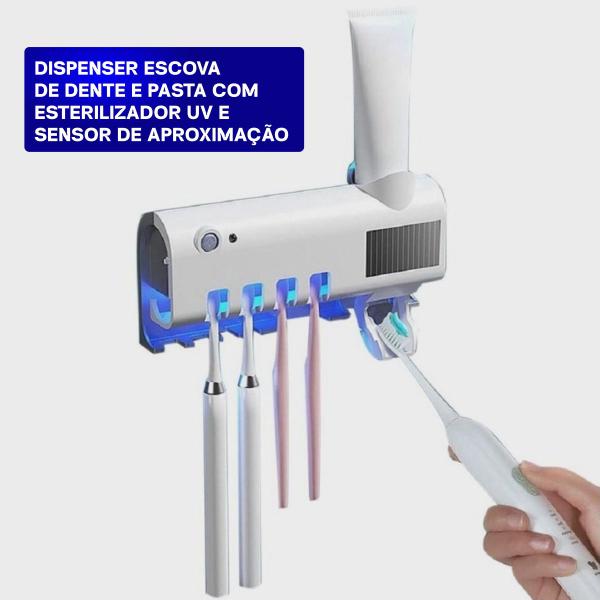 Imagem de Porta Escovas De Dente Uv Com Dispenser Automático De Pasta