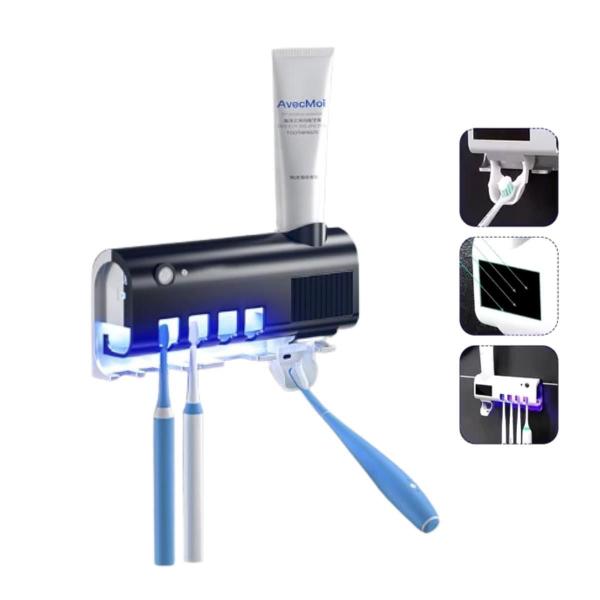 Porta Escovas Dente Uv Dispensador Automático Pasta Dental - Fss Variedades Imagem de Porta Escovas Dente Uv Dispensador Automático Pasta Dental
