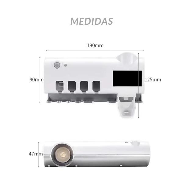 Porta Escovas Dente Uv Dispensador Automático Pasta Dental - Fss Variedades Imagem de Porta Escovas Dente Uv Dispensador Automático Pasta Dental
