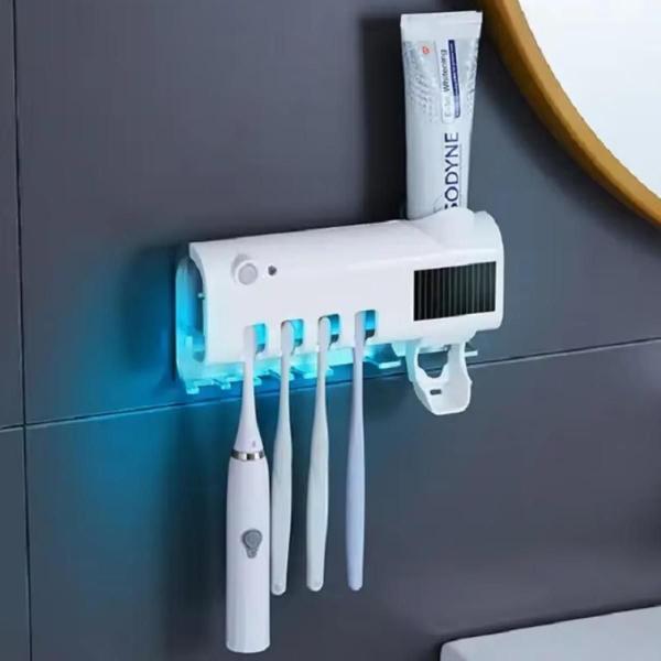 Porta Escovas Dente Uv Dispensador Automático Pasta Dental - Fss Variedades Imagem de Porta Escovas Dente Uv Dispensador Automático Pasta Dental