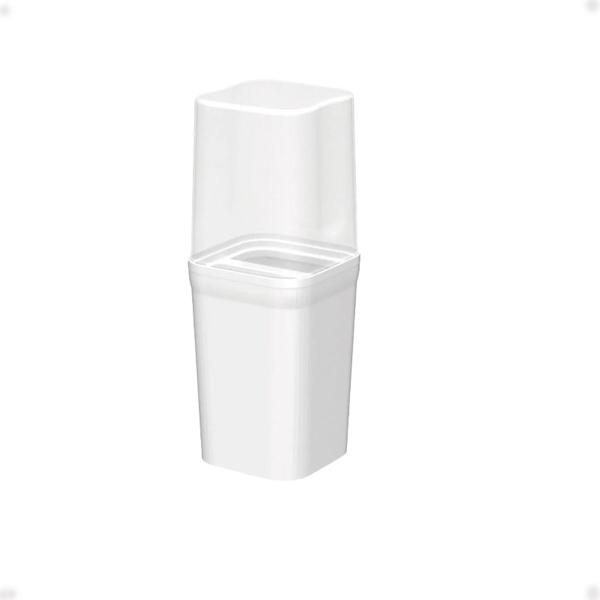 Imagem de Porta Escovas Liso Branco Com tampa 8x8x20cm BPA Free