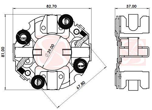 Imagem de Porta escovas Mitsubishi 24V 12D