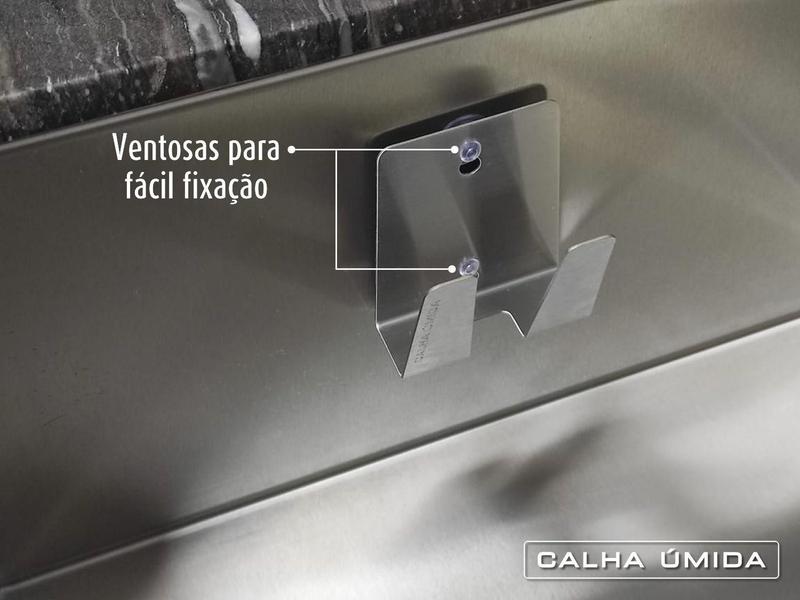 Imagem de Porta Esponja Inox Com Ventosa Suporte Multifuncional P/ Pia