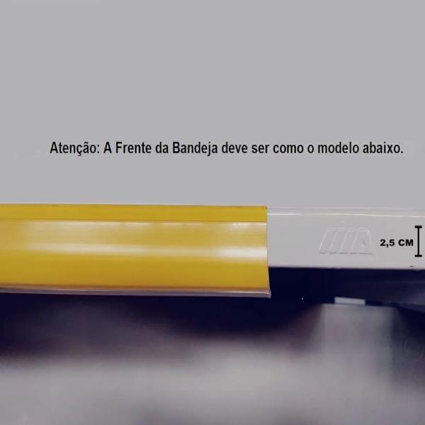 Imagem de Porta Etiqueta Bandeja Gondola LX 92 Cm Amarelo Kit Com 10