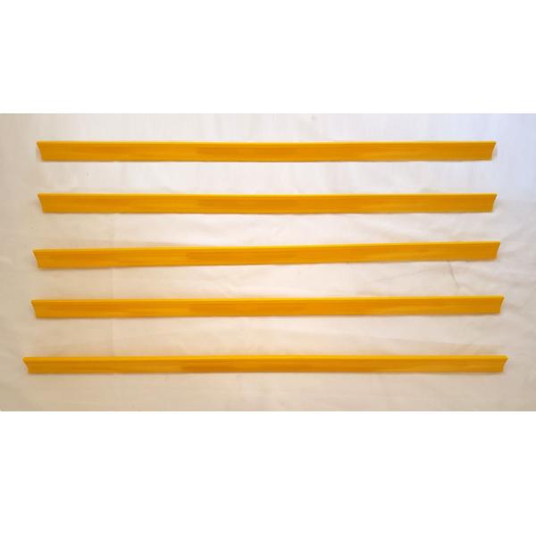 Imagem de Porta Etiqueta Bandeja Gondola LX 92 Cm Amarelo Kit Com 150