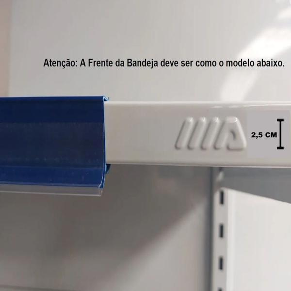 Imagem de Porta Etiqueta Bandeja Gondola LX 92 Cm Azul Kit Com 30