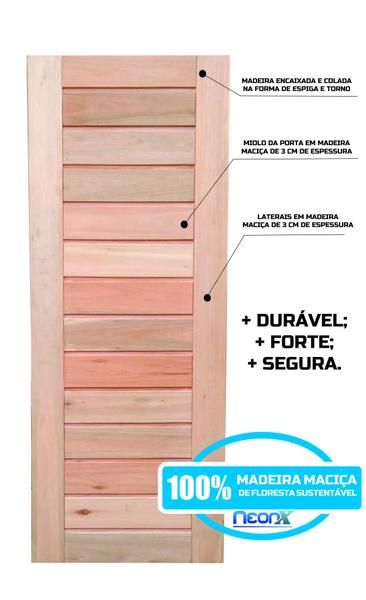 Imagem de Porta Externa 210x82 Cm Maciça Modelo BBB Eucalipto NeonX