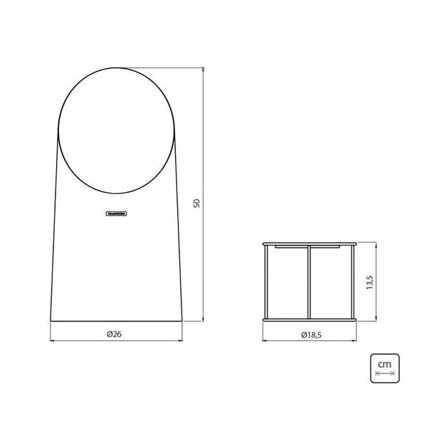 Imagem de Porta extintor tramontina em aco inox com acabamento scotch brite