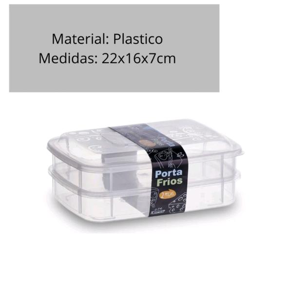 Imagem de Porta Frios De Plastico 2 Andares Transparente 25cm