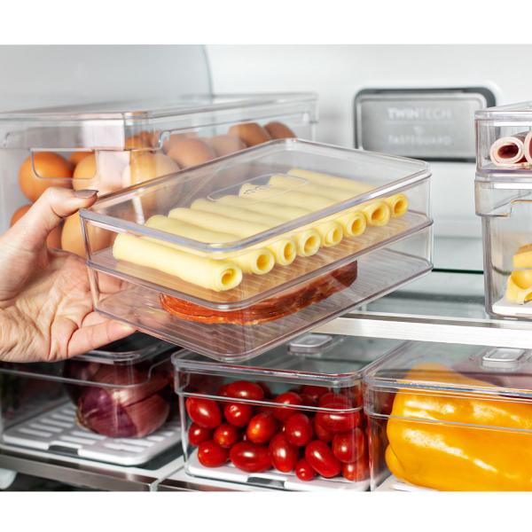 Porta Frios Duplo Transparente Organizador Clear Fresh Porta Queijo E Presunto OU Imagem de Porta Frios Duplo Transparente Organizador Clear Fresh Porta Queijo E Presunto OU