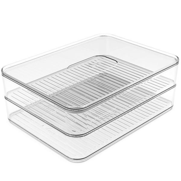 Porta Frios Duplo Transparente Organizador Clear Fresh Porta Queijo E Presunto OU Imagem de Porta Frios Duplo Transparente Organizador Clear Fresh Porta Queijo E Presunto OU
