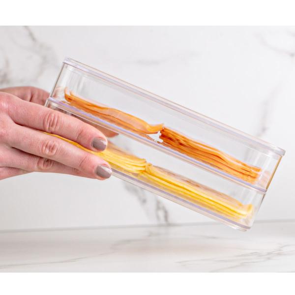 Porta Frios Duplo Transparente Organizador Clear Fresh Porta Queijo E Presunto OU Imagem de Porta Frios Duplo Transparente Organizador Clear Fresh Porta Queijo E Presunto OU