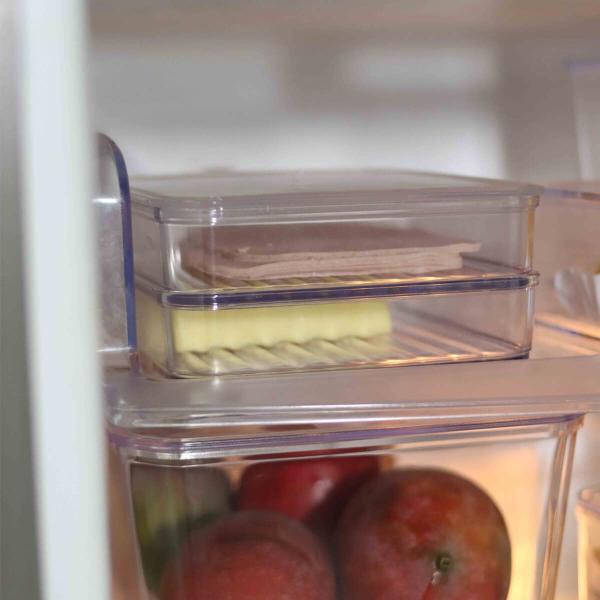Porta Frios Empilhável Plástico Transparente com Tampa Pote para Presunto e Queijo Duplo Cinquetti Imagem de Porta Frios Empilhável Plástico Transparente com Tampa Pote para Presunto e Queijo Duplo Cinquetti