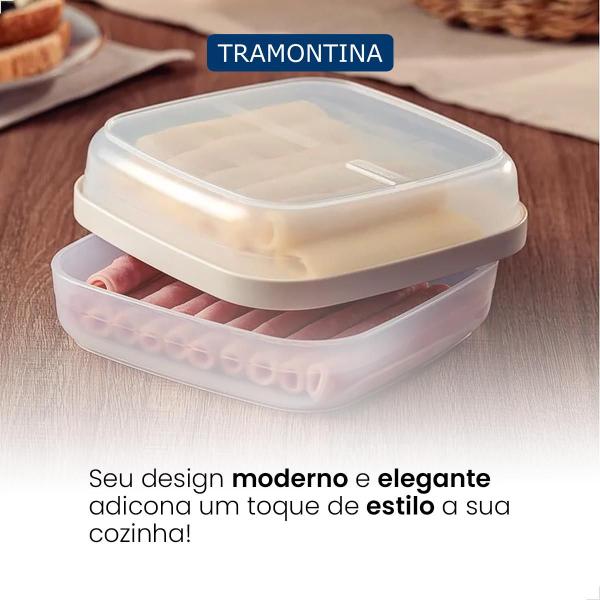 Imagem de Porta Frios Tramontina MixColor em Polipropileno Com Tampa 1,3 L Retangular PP 25469030