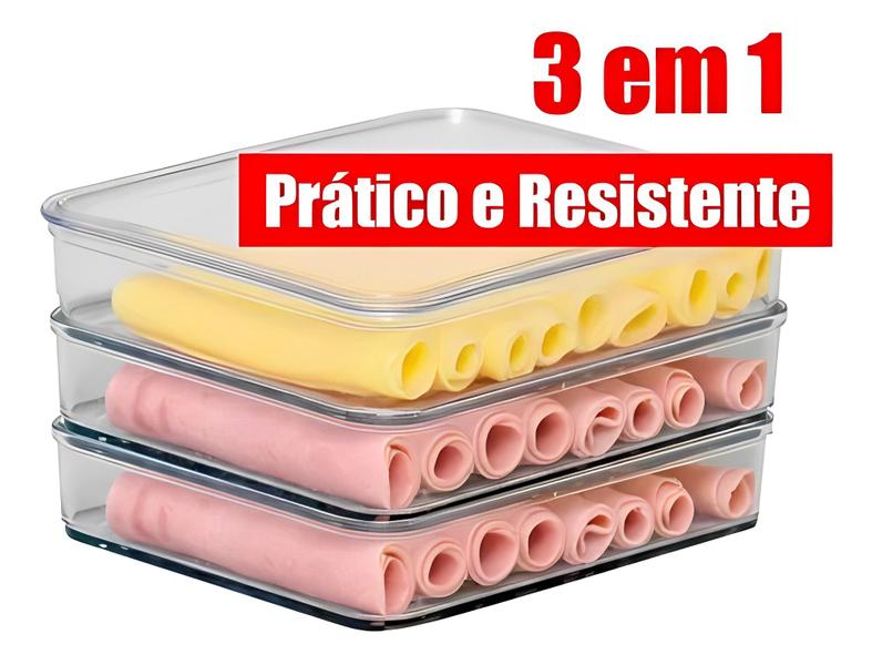 Porta Frios Triplo Triplex 3 Andares 3 Compartimentos - Cinoplast Porta Frios Triplo Triplex 3 Andares 3 Compartimentos - Cinoplast