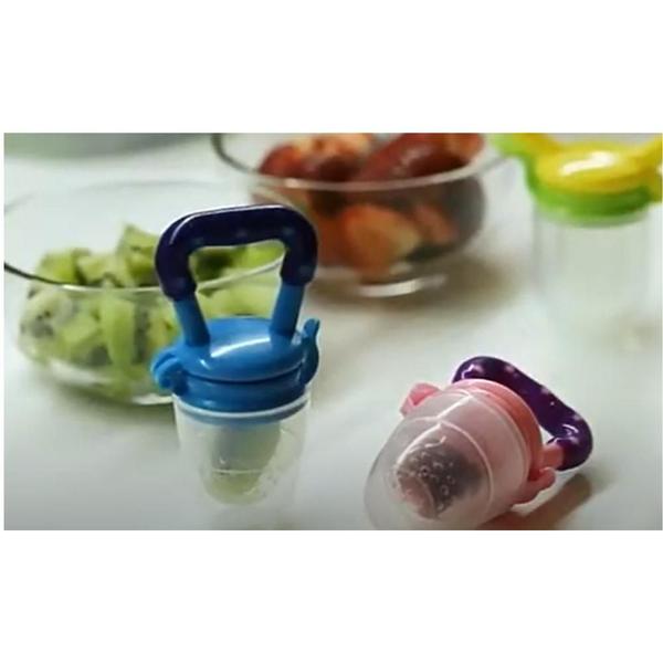 Imagem de Porta Frutinha Chupeta De Alimentação Bebê Verde Rosa
