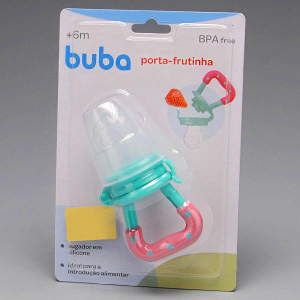 Porta Frutinha com Sugador de Silicone Buba Chupeta Alimentadora Colorida Imagem de Porta Frutinha com Sugador de Silicone Buba Chupeta Alimentadora Colorida