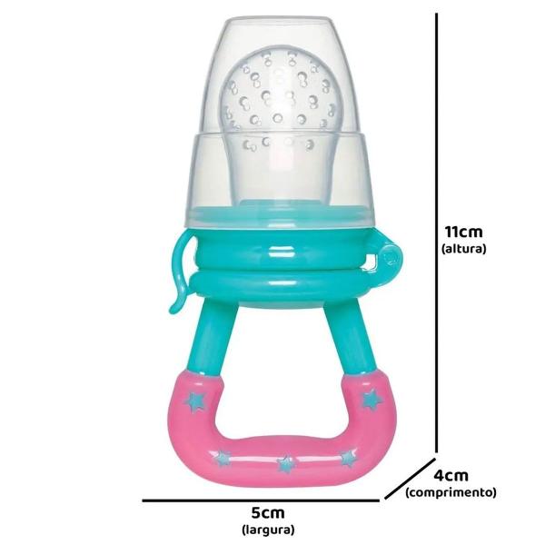 Porta Frutinha com Sugador de Silicone Buba Chupeta Alimentadora Colorida Imagem de Porta Frutinha com Sugador de Silicone Buba Chupeta Alimentadora Colorida