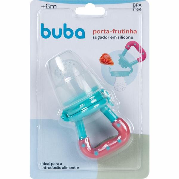 Porta-Frutinha Em Silicone Buba Azul e Rosa Imagem de Porta-Frutinha Em Silicone Buba Azul e Rosa