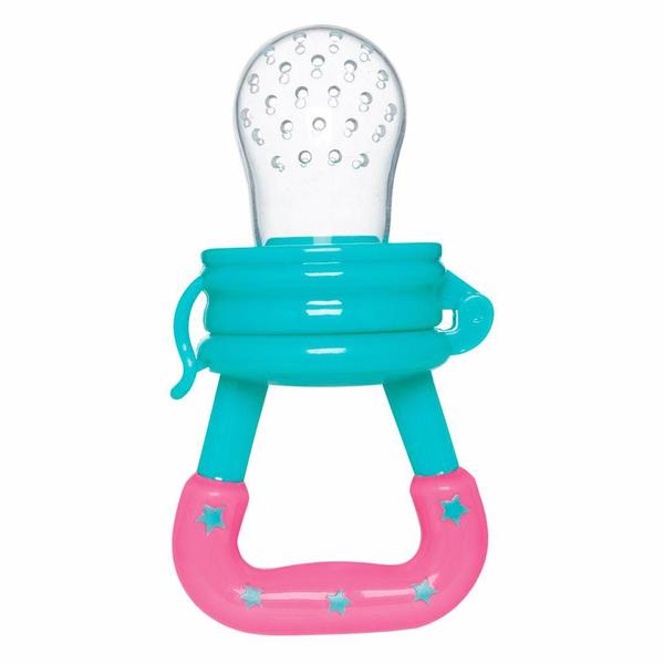 Porta-Frutinha Em Silicone Buba Azul e Rosa Imagem de Porta-Frutinha Em Silicone Buba Azul e Rosa