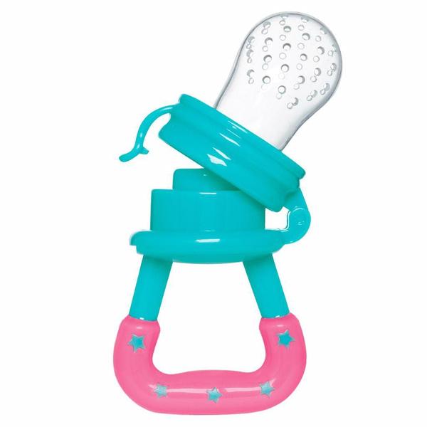 Porta-Frutinha Em Silicone Buba Azul e Rosa Imagem de Porta-Frutinha Em Silicone Buba Azul e Rosa