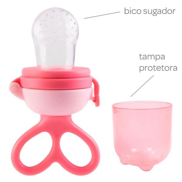 Porta Frutinha Sugador Em Silicone Rosa 12625 Buba Imagem de Porta Frutinha Sugador Em Silicone Rosa 12625 Buba