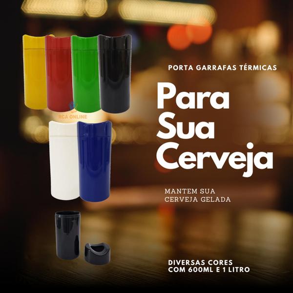 Imagem de Porta Garrafa Termico C/ Isopor Para Cerveja 600ml & 1L Kit 12 Un