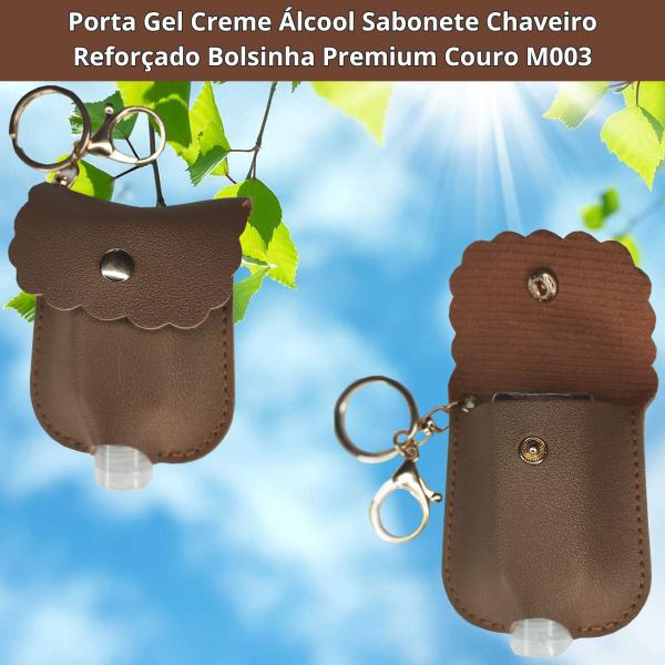 Porta Gel Creme Álcool Sabonete Chaveiro Reforçado Bolsinha Premium Couro M003 - Losamores Imagem de Porta Gel Creme Álcool Sabonete Chaveiro Reforçado Bolsinha Premium Couro M003