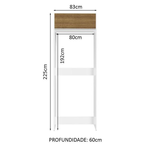 Imagem de Porta Geladeira 1 Porta Basculante Branco/Rustic Glamy Madesa