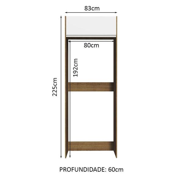 Imagem de Porta Geladeira 1 Porta Basculante Rustic/Branco Glamy Madesa