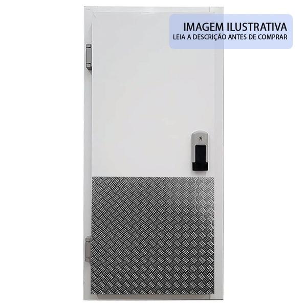 Imagem de Porta Giratória Com Chave e Abertura Para o Lado Esquerdo Para Câmara Fria de Resfriados Com 3 Batentes 1,80m X 0,80cm
