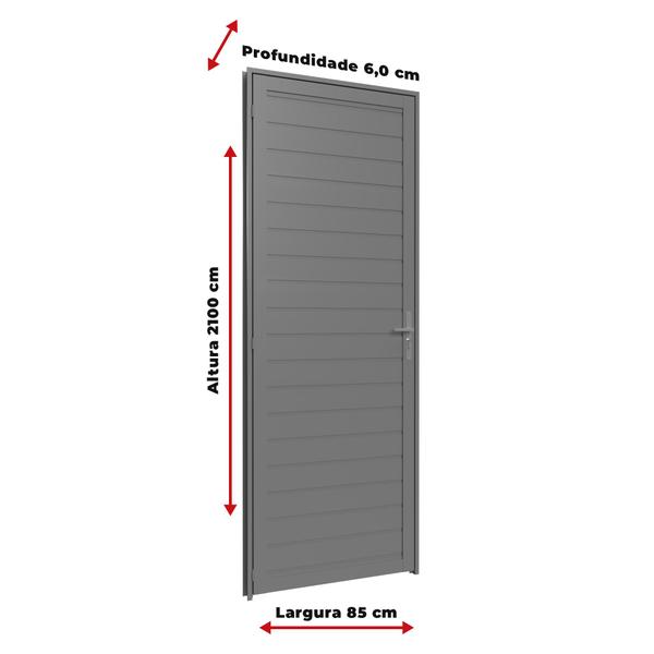 Imagem de Porta Giro Lambril 0,85m x 2,10m Esquerda em Alumínio Cinza Vitrolar