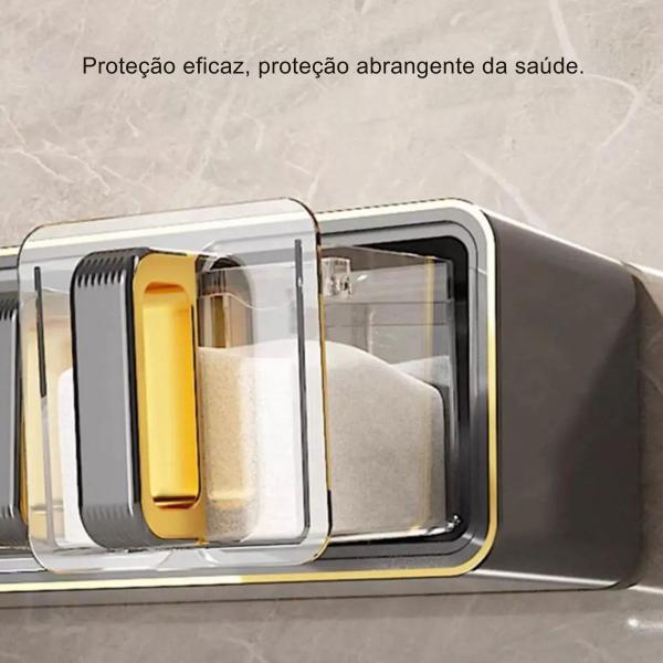 Imagem de Porta Grãos Tempero Condimento em Acrilico Premium 1500Ml com 3 Divisórias Lindo Lançamento