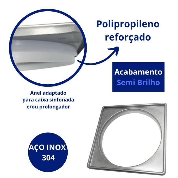 Porta Grelha 10X10 Inox 304 Para Ralo Quadrado Caixilho Box - Flvx Hidro Imagem de Porta Grelha 10X10 Inox 304 Para Ralo Quadrado Caixilho Box