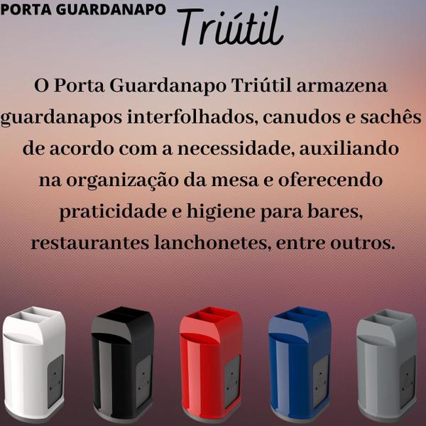 Imagem de Porta Guardanapo de Mesa Canudo Sachê Multiuso Organizador Suporte Papel Lanchonete Bancada Triútil