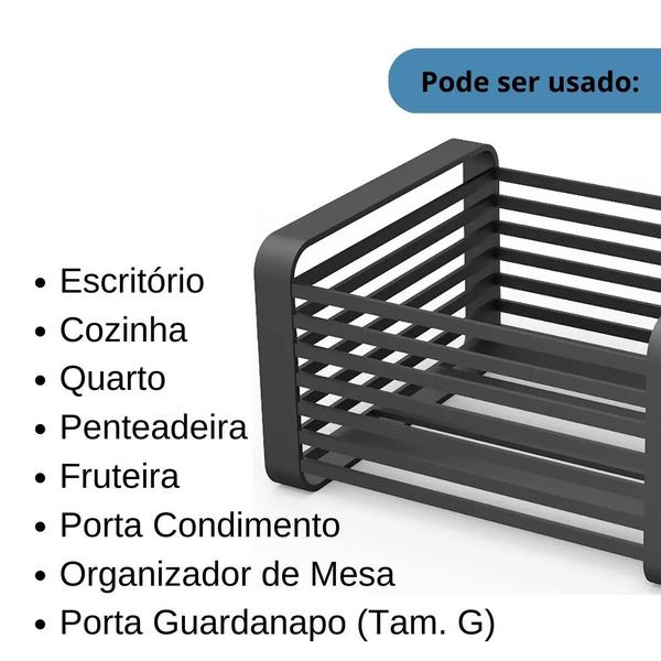 Imagem de Porta Guardanapo De Mesa Grande Quadrado Em Aço Preto - Westing