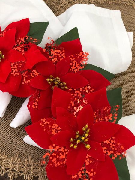 Imagem de Porta Guardanapo Decoração Natal Bico Papagaio Vermelho 10un - MARPHI COMERCIAL