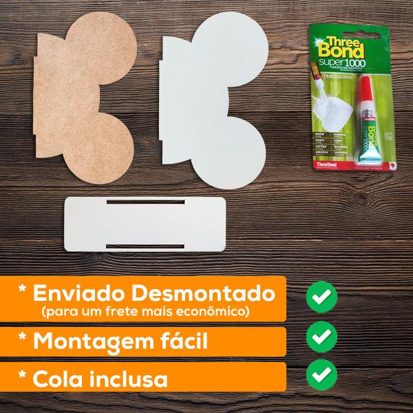 Imagem de Porta Guardanapo Personagem Decoração Mdf 12cm Kit 30