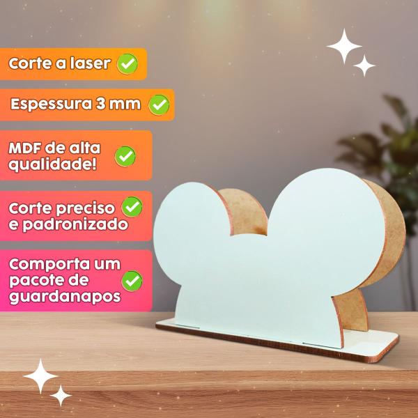 Imagem de Porta Guardanapo Personagem Decoração Mdf 12cm Kit 30