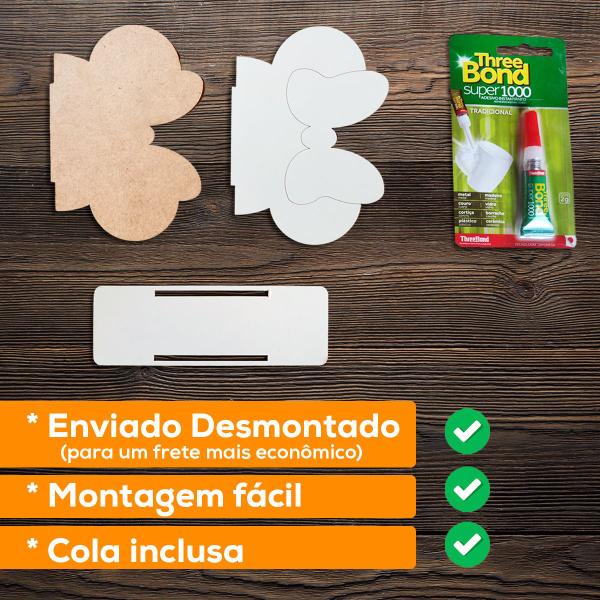 Imagem de Porta Guardanapo Personagem Decoração Mdf 12cm Kit 30