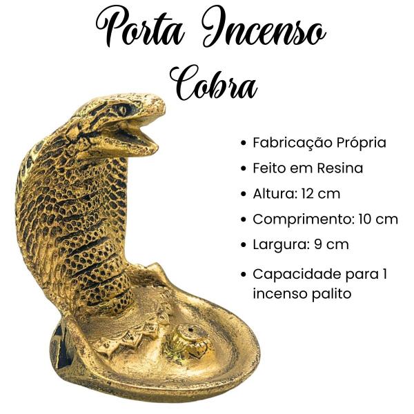 Imagem de Porta incenso em Resina Formato de Cobra Incensário Decorativo