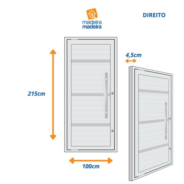 Imagem de Porta Lambri Pivotante de Aluminio 215x100cm com Puxador Oval Branco