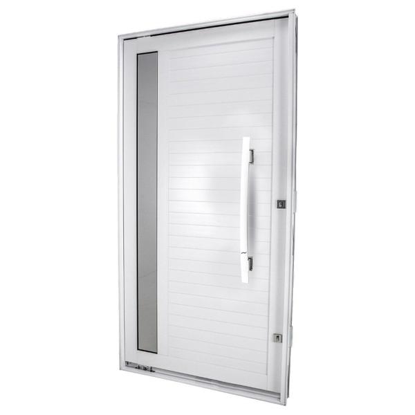 Imagem de Porta Lambri Pivotante de Aluminio 215x100cm com Visor Branco