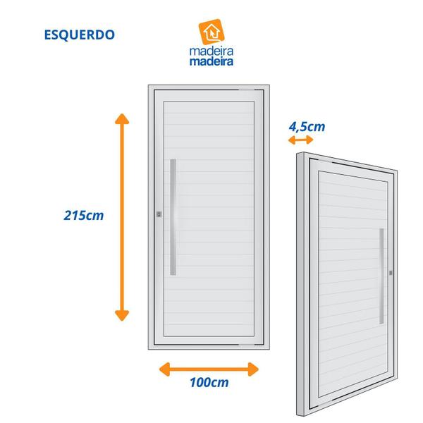 Imagem de Porta Lambri Pivotante de Aluminio 227x100cm com Puxador Reto Preto