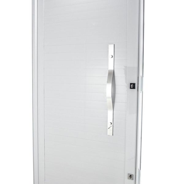 Imagem de Porta Lambri Pivotante de Aluminio 228x115cm com Puxador Oval Branco