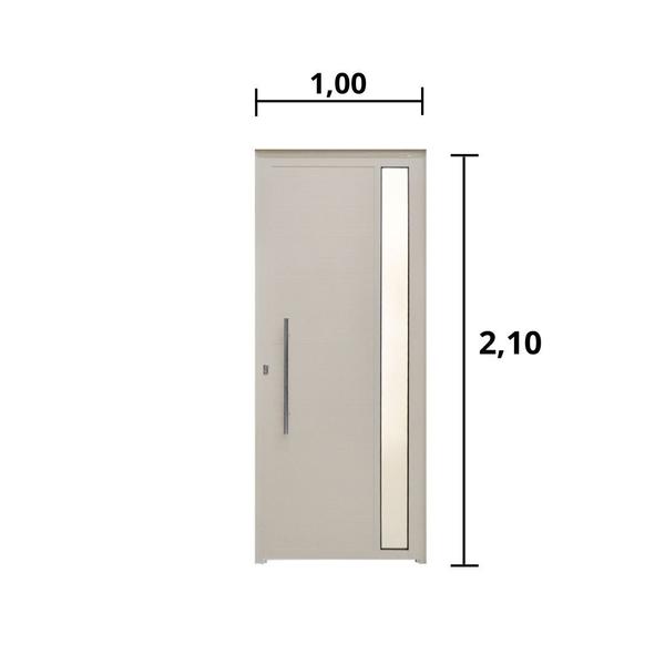 Imagem de Porta Lambril 2,10(A) X 1,00(L) Com Visor e Puxador Aluminio Branco Lado Direito - Hale