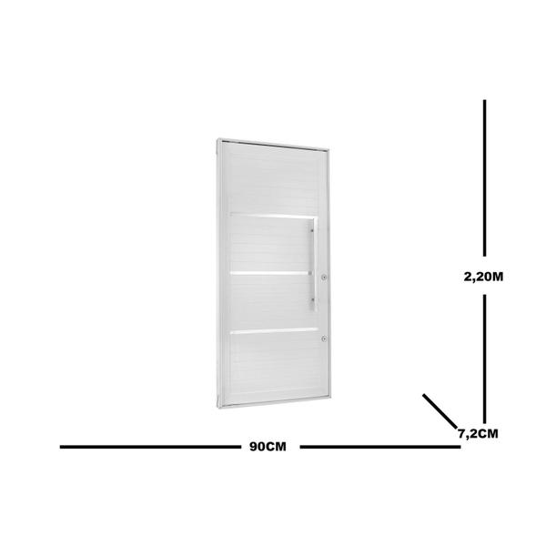 Imagem de Porta Lambril Pivotante com Puxador e Friso Direita Topsul 220x90cm Esquadrisul Branco